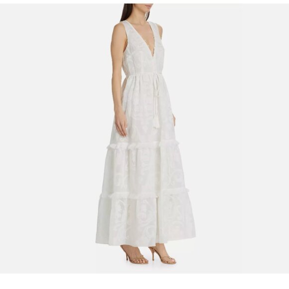 Marchesa Rosa Calla Embroidered Tiered Maxi Dress - Picture 4 of 16